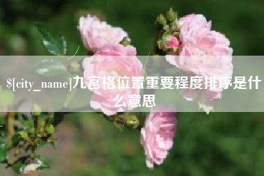 巴音郭楞蒙古九宫格位置重要程度排序是什么意思