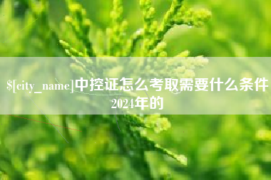 巴音郭楞蒙古中控证怎么考取需要什么条件2024年的